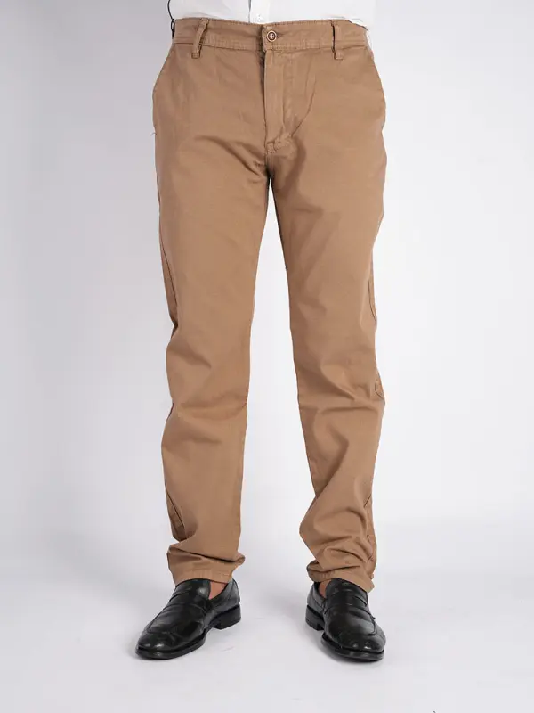 Pantalon en toile piqué de coton poches Coté Ref-TR014451Q ( Tabac )